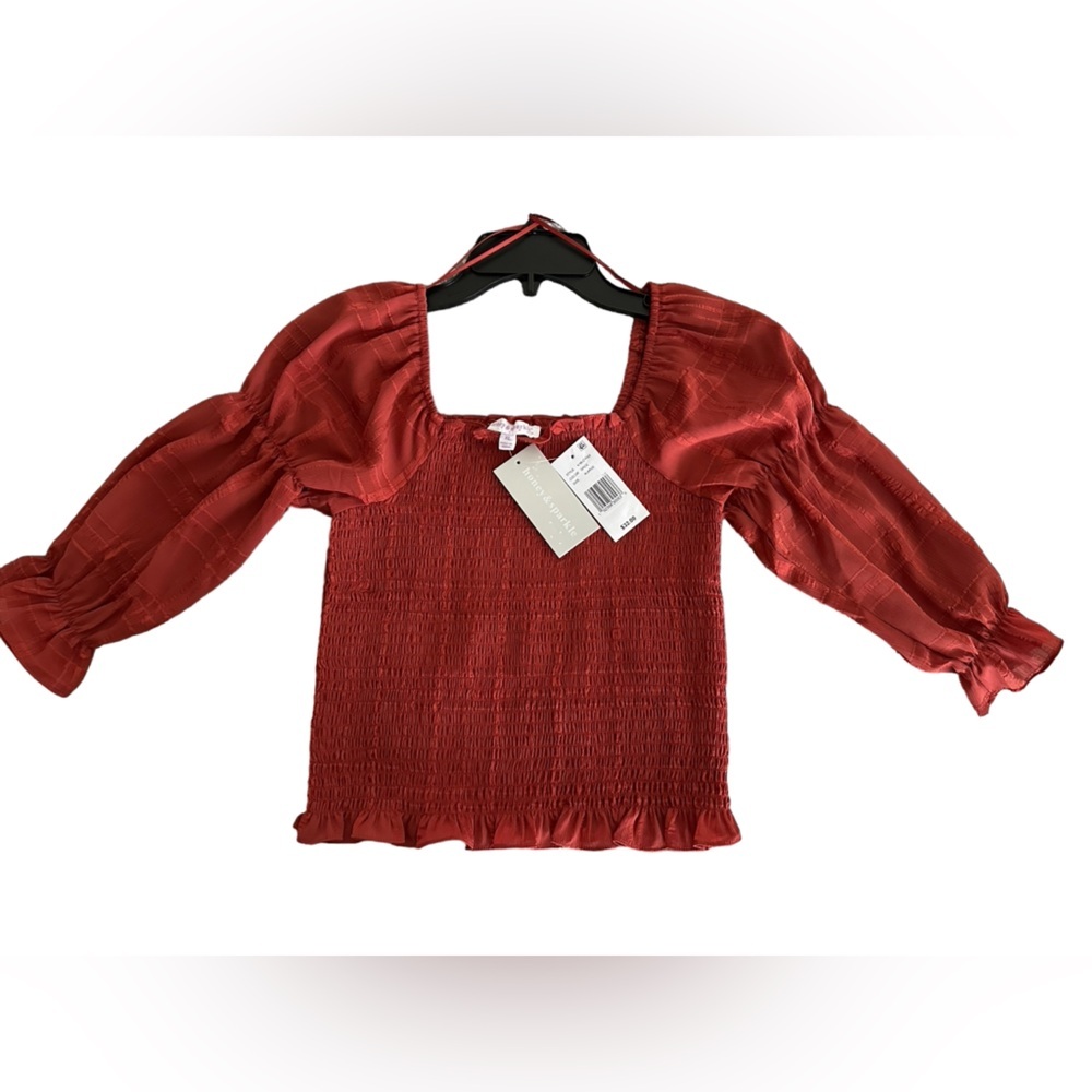 Honey‎ & Sparkle
 Girls XLarge Long-Sleeve Plaid Smocked Top
